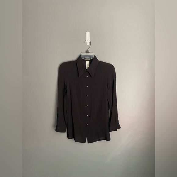 Gianni Versace Couture S/S 1999 Black Silk Medusa Head Button Down Size 44 IT - Picture 2 of 7